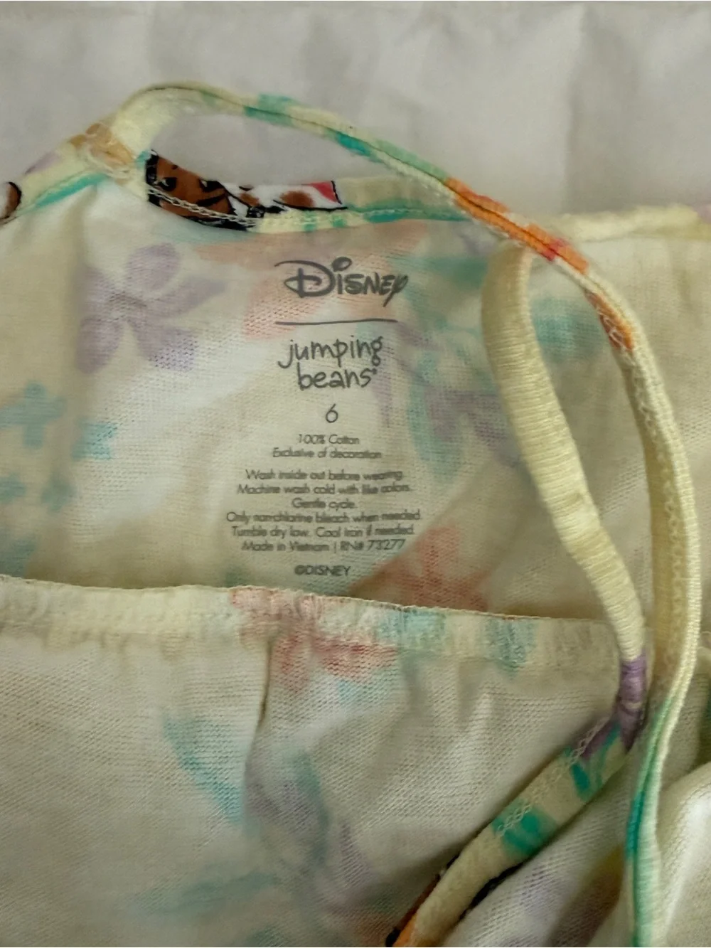 Disney | Girl’s 6 | Yellow Floral Dress with Moana Character Print